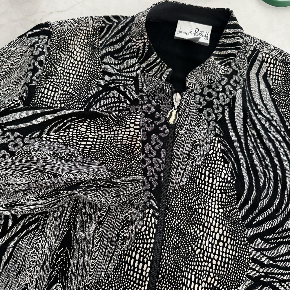 Vtg Joseph Ribkoff Multi Animal Print Y2K Retro Zip Up Jacket Size US 10 - Picture 3 of 11